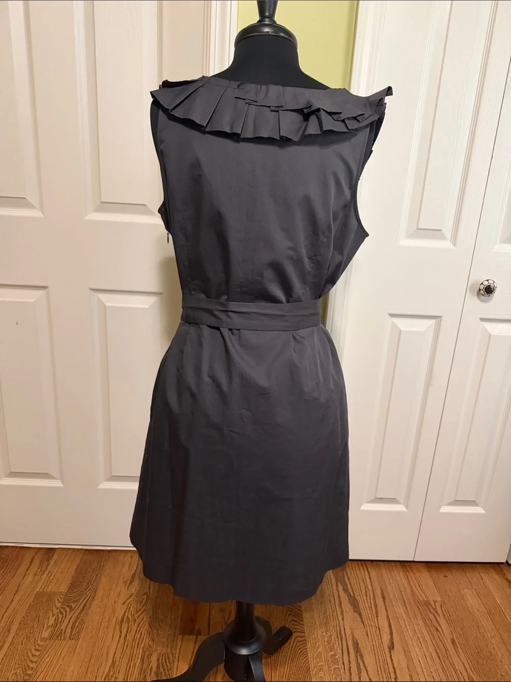 JCREW Women’s Gray Ruffle Collar Belted Dress
